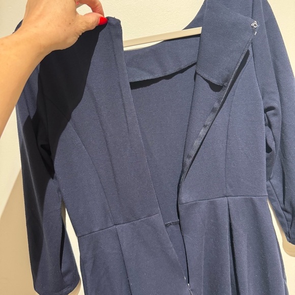 Bundle of 2 Merona Navy and Black Striped Long Sleeve Dresses. Size Medium - Picture 7 of 16